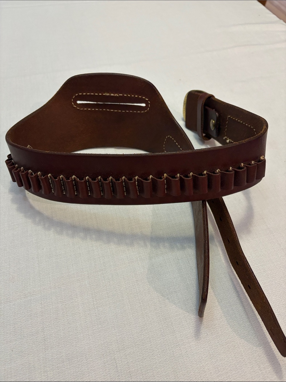 Brown Leather Cartridge Belt - Men Size 34 ( see measurements)